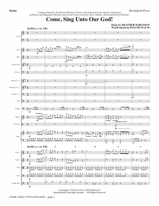 Book cover for Come, Sing Unto Our God! - Full Score