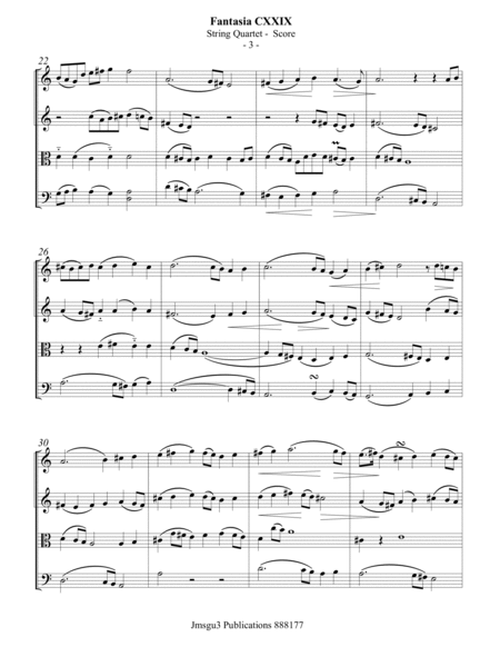 Farnaby: Fantasia CXXIX for String Quartet - Score Only image number null