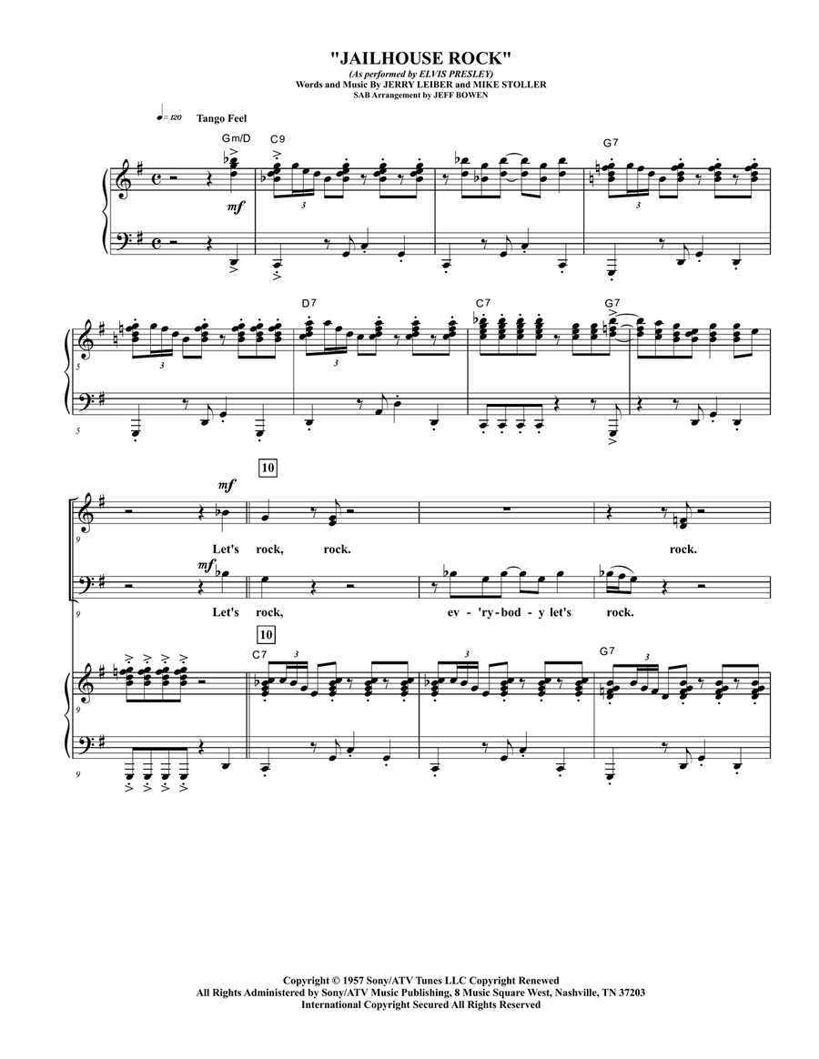 Jailhouse Rock 3-Part scores gallery preview page 1