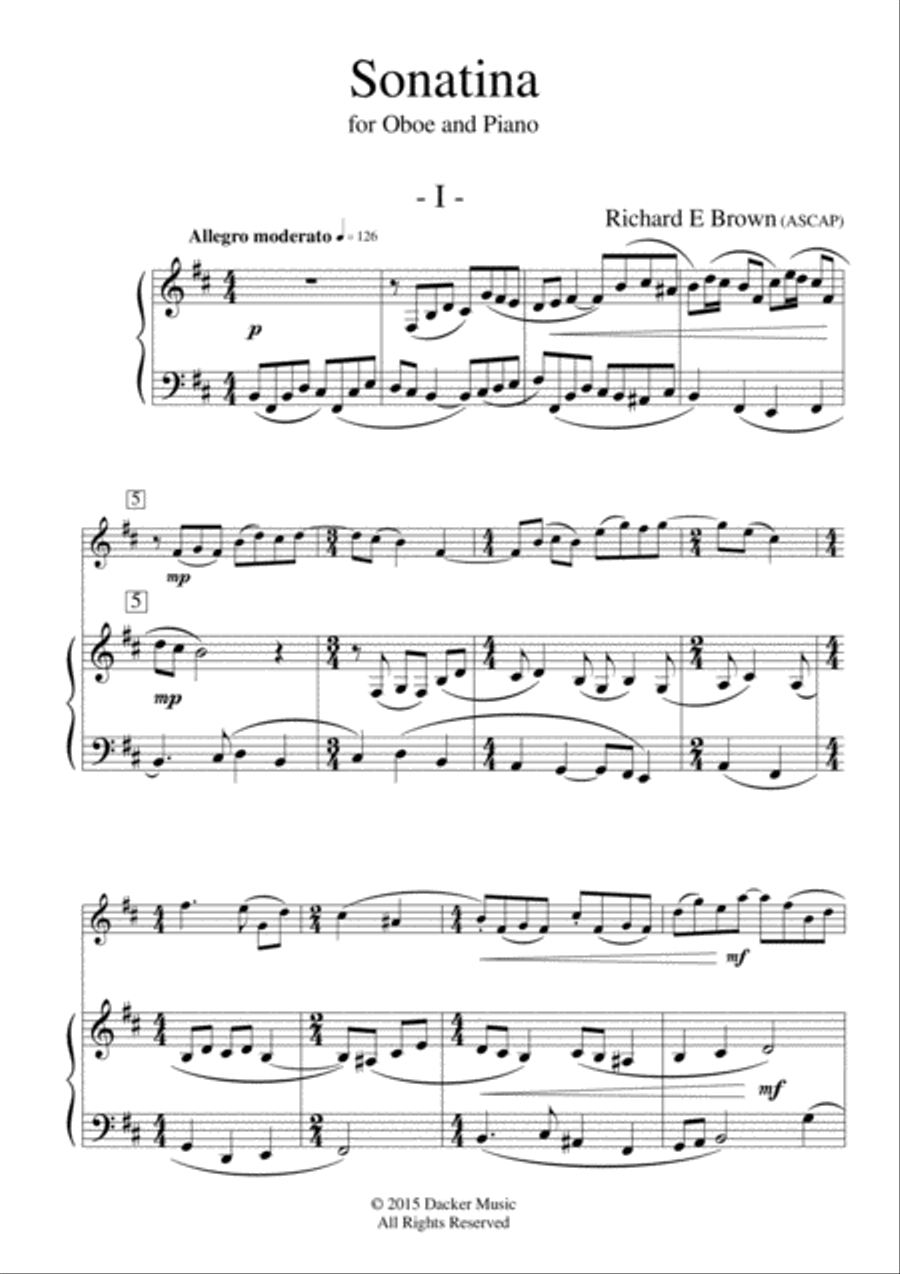 Sonatina for Oboe and Piano Piano scores gallery preview page 3