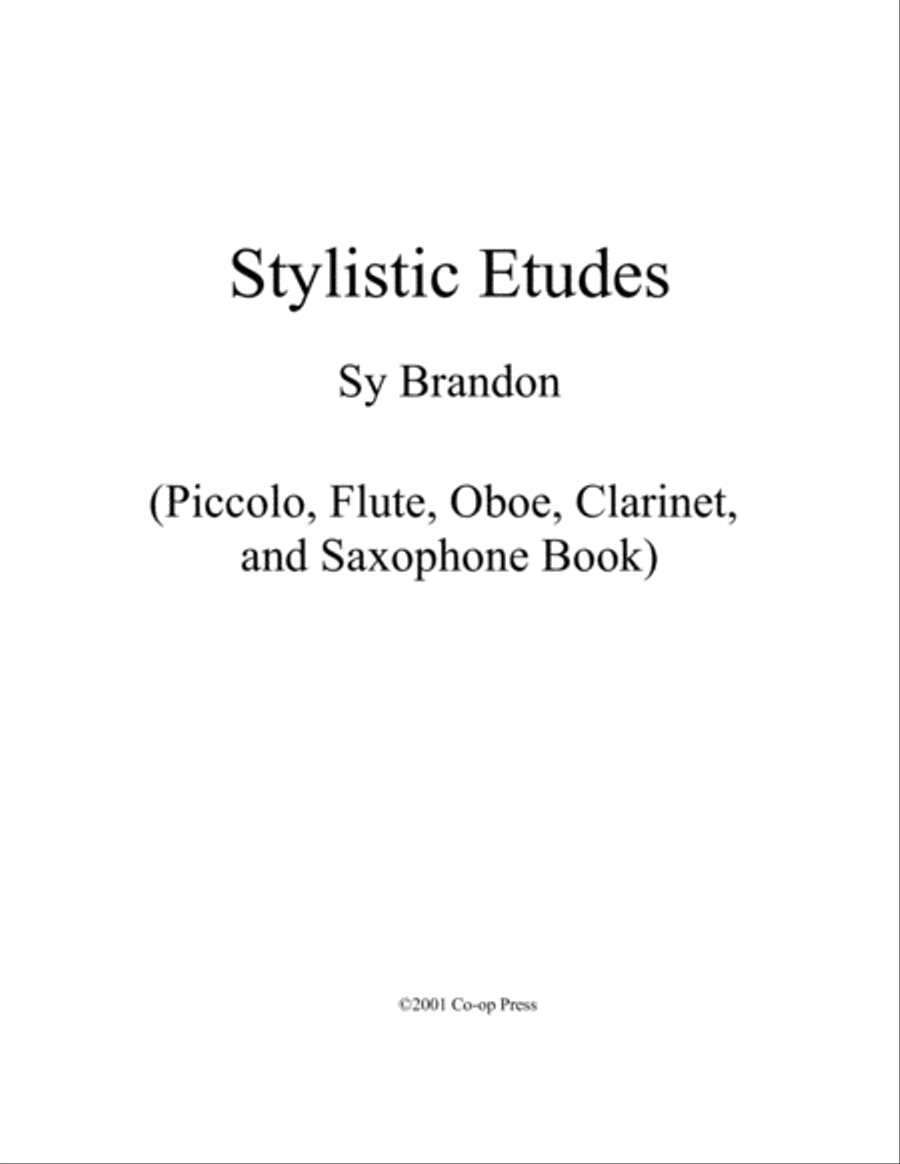Stylistic Etudes for Piccolo, Flute, Oboe, Clarinet, or Saxophone Oboe scores gallery preview page 1