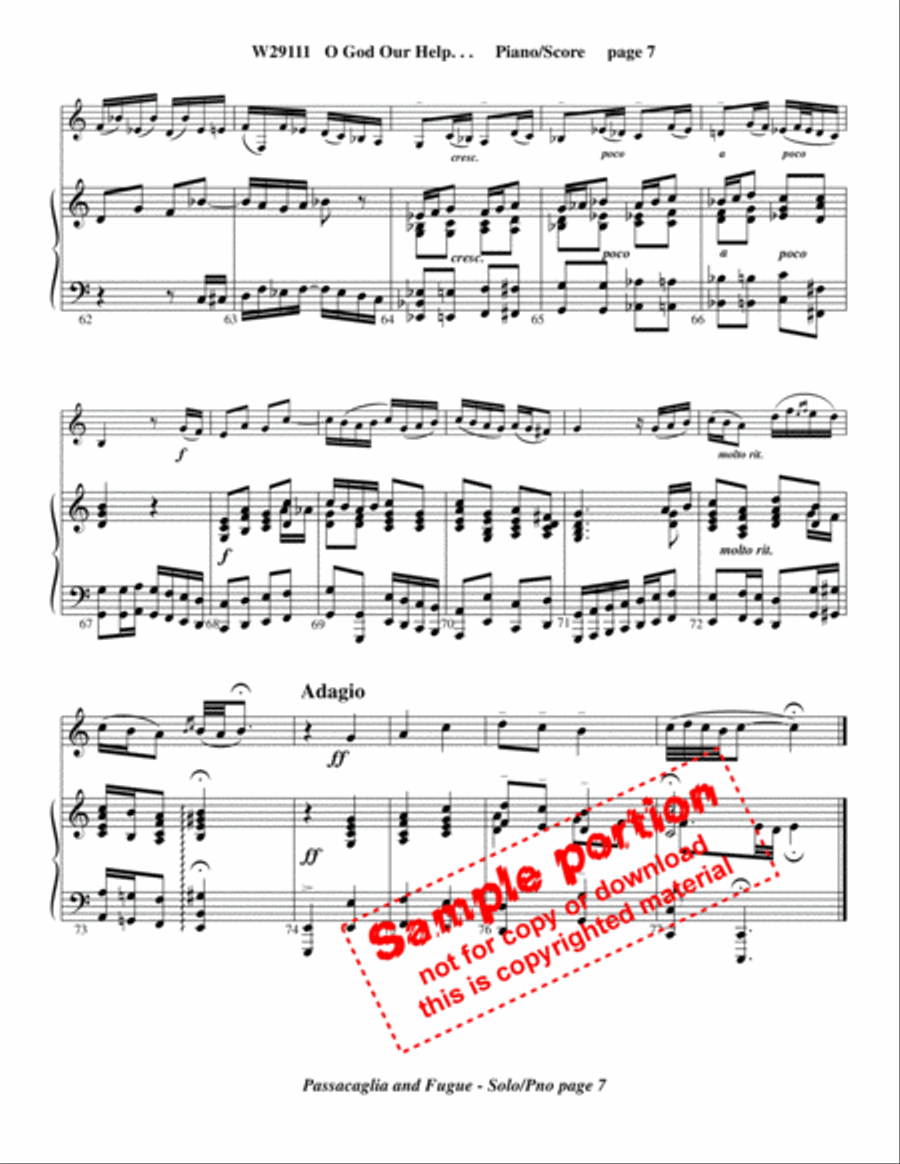 O God, Our Help....Passacaglia /Fugue Flute Solo scores gallery preview page 6