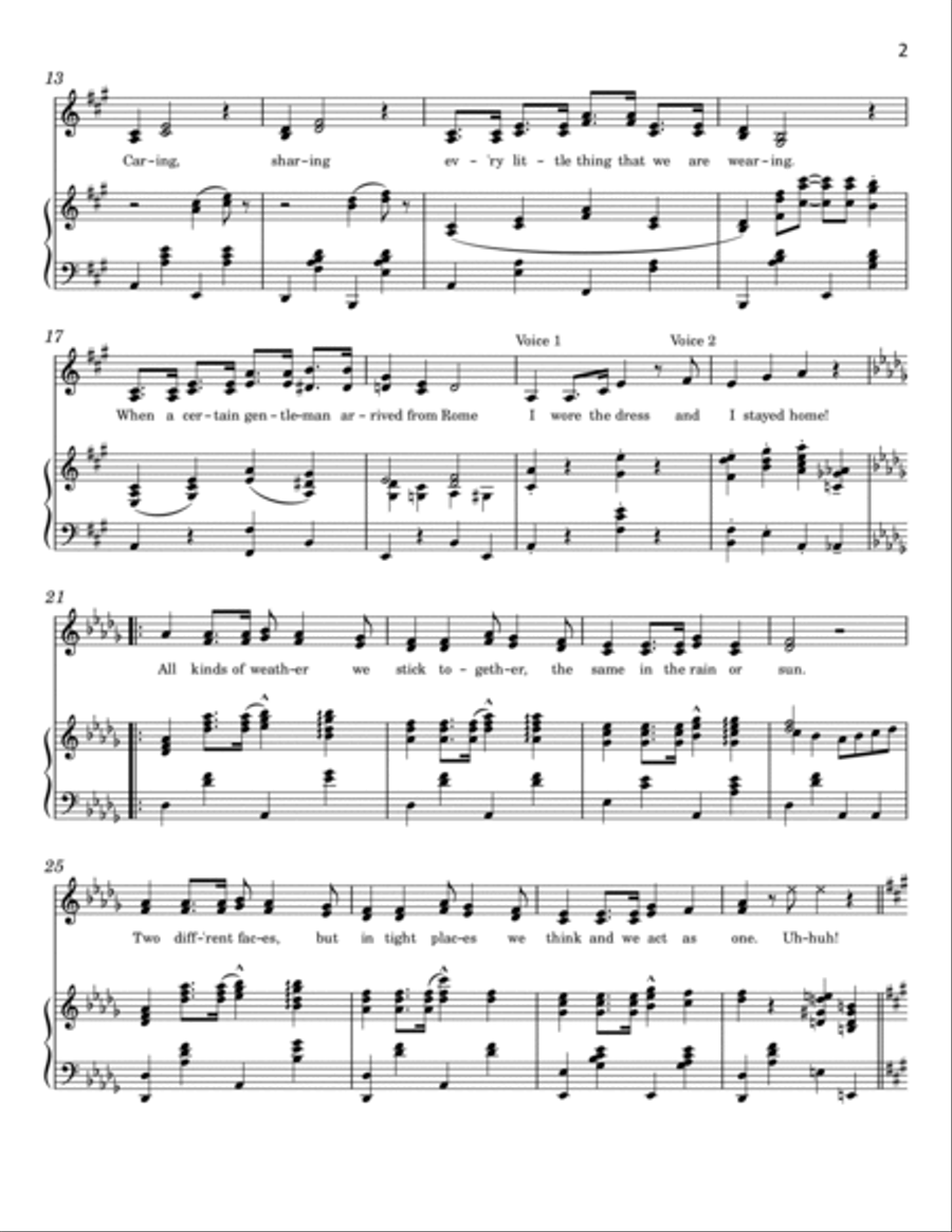 Sisters Medium Voice scores gallery preview page 2