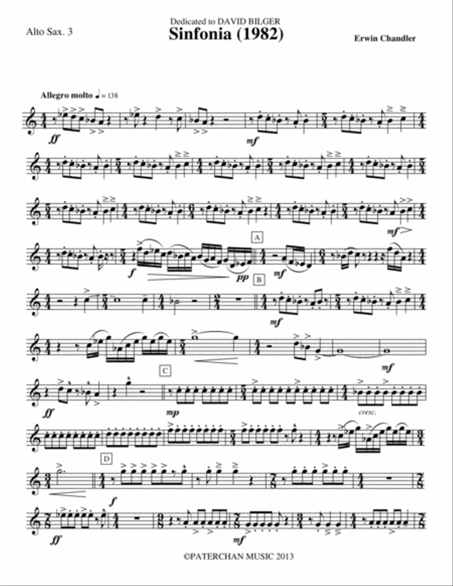 SINFONIA FOR SAXOPHONES SINFONIA FOR SAXOPHONES Woodwind Quartet scores gallery preview page 6