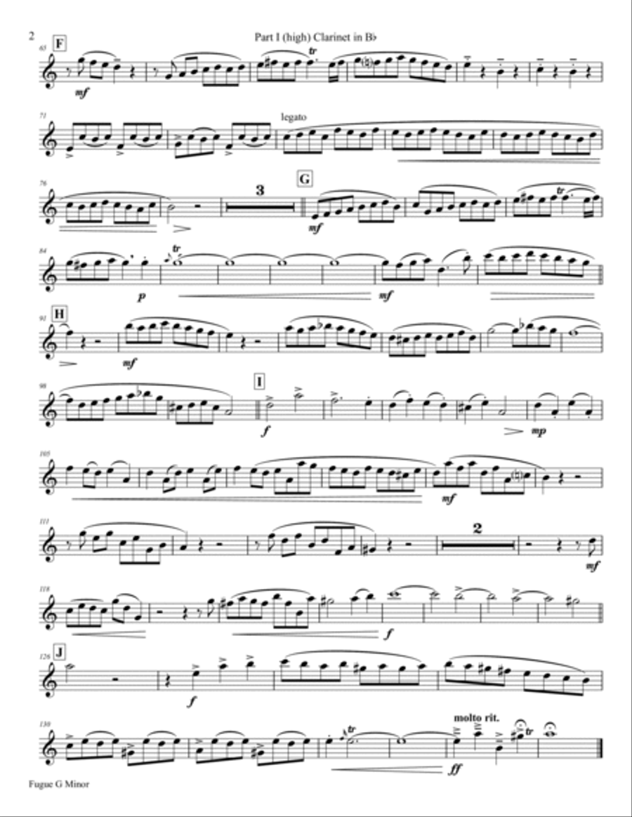 Fugue G Minor - (the 'little') - BWV 578 - Swing - Clarinet Trio Clarinet Trio scores gallery preview page 6