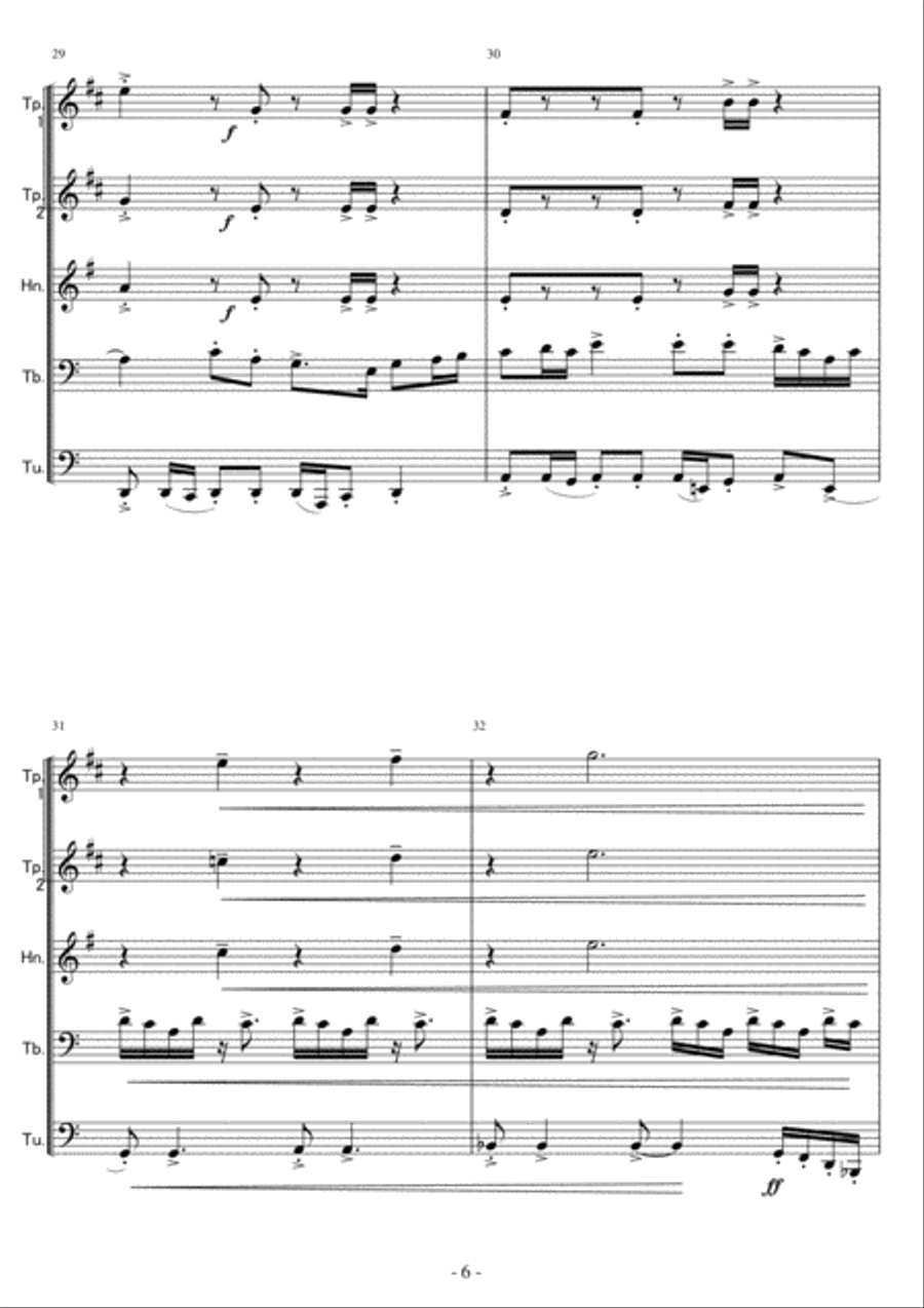 Gonna Fly Now Brass Ensemble scores gallery preview page 6