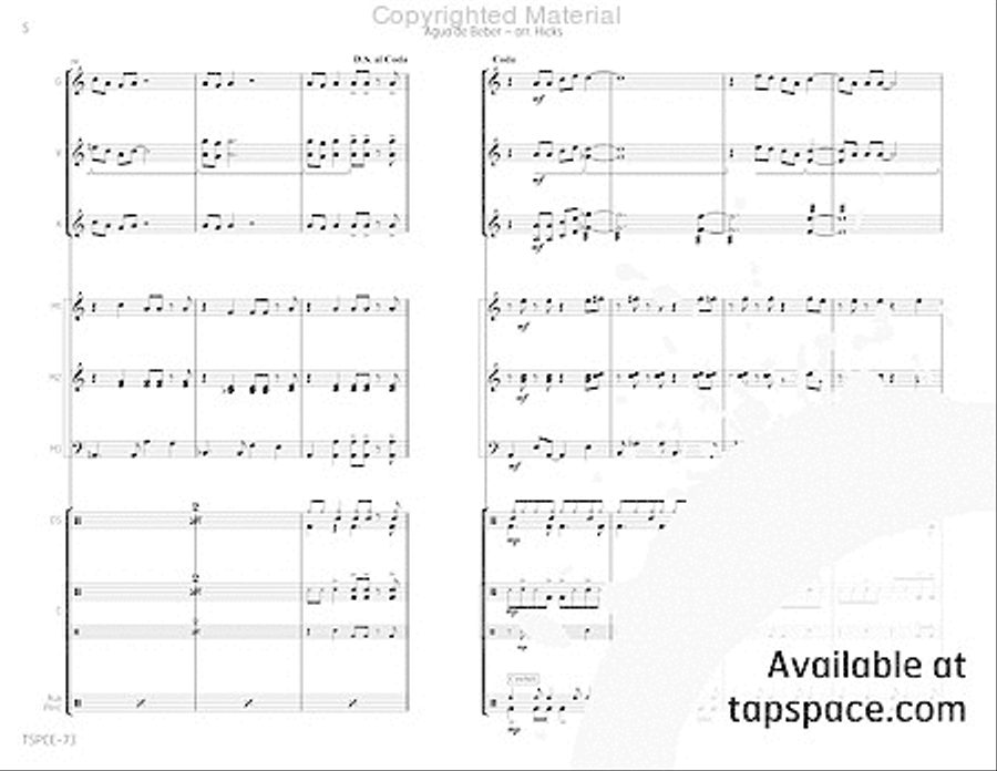 Agua de Beber Percussion Ensemble scores gallery preview page 9