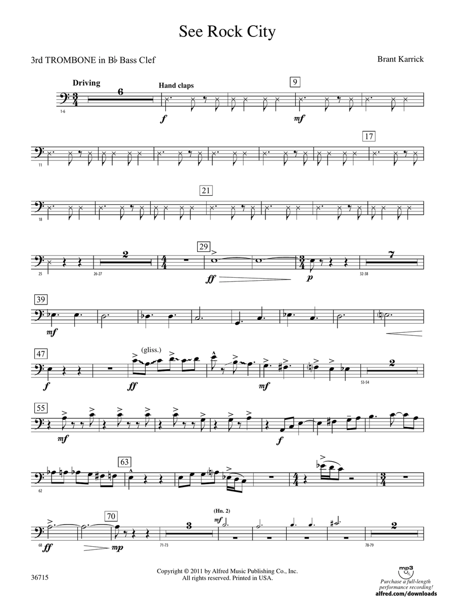 See Rock City: (World Part) 3rd B-flat Trombone B.C.