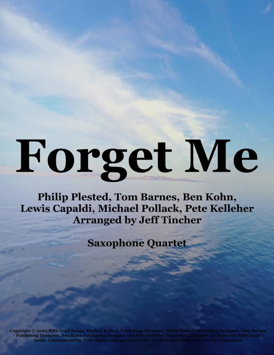 Forget Me Saxophone Quartet scores gallery preview page 1