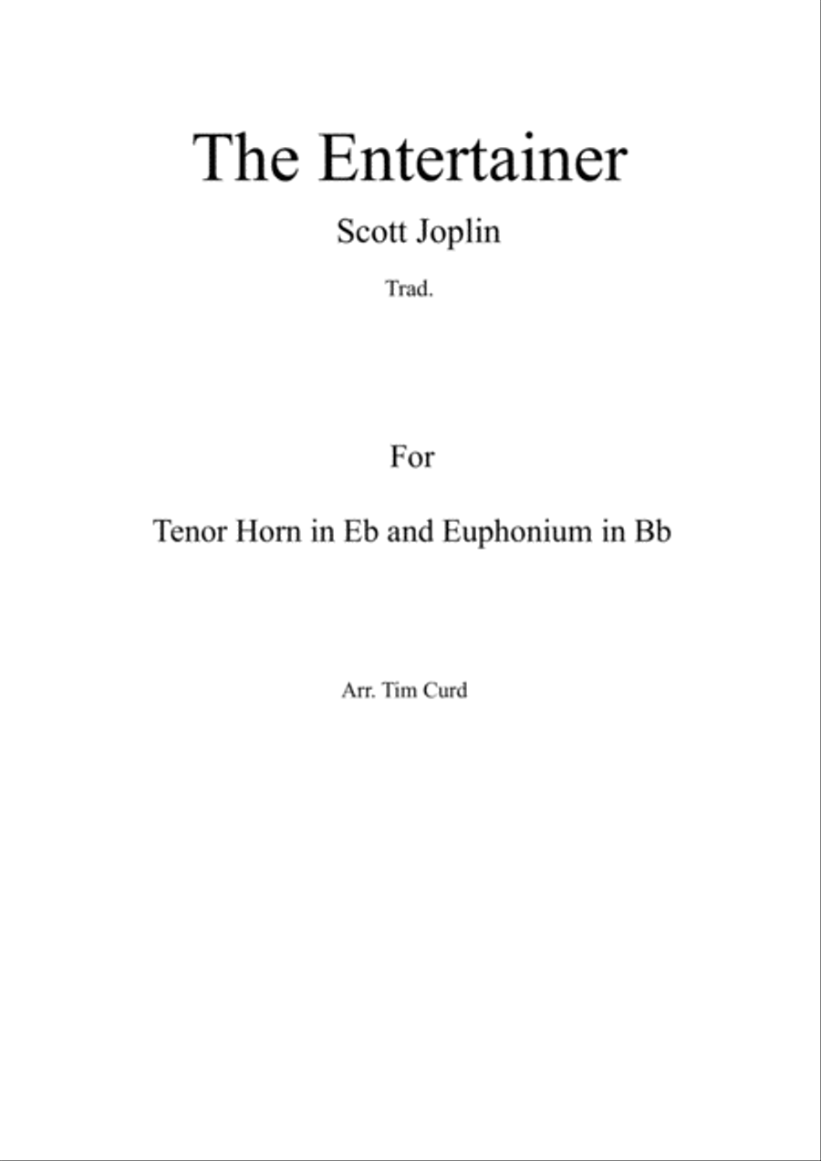 The Entertainer. Duet for Horn in Eb and Euphonium in Bb Brass Duet scores gallery preview page 1