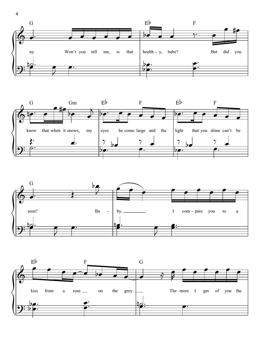 Kiss From A Rose Easy Piano scores gallery preview page 4
