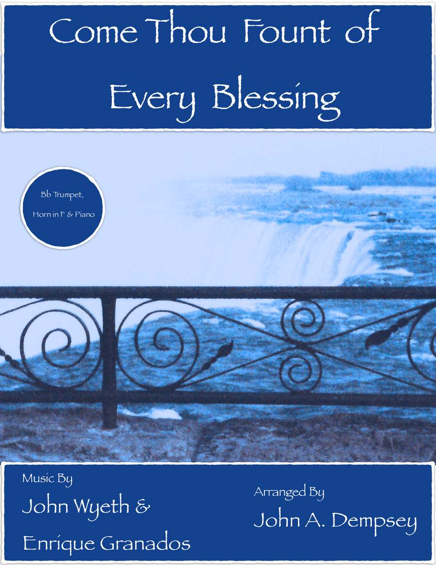 Come Thou Fount of Every Blessing (Trio for Trumpet, Horn in F and Piano) Brass Trio scores gallery preview page 1