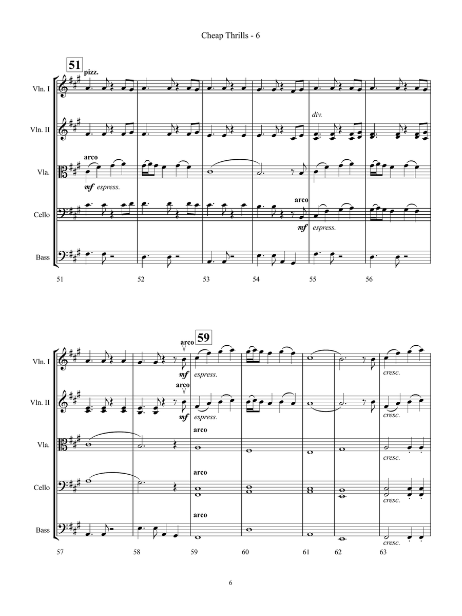 Cheap Thrills String Orchestra scores gallery preview page 6