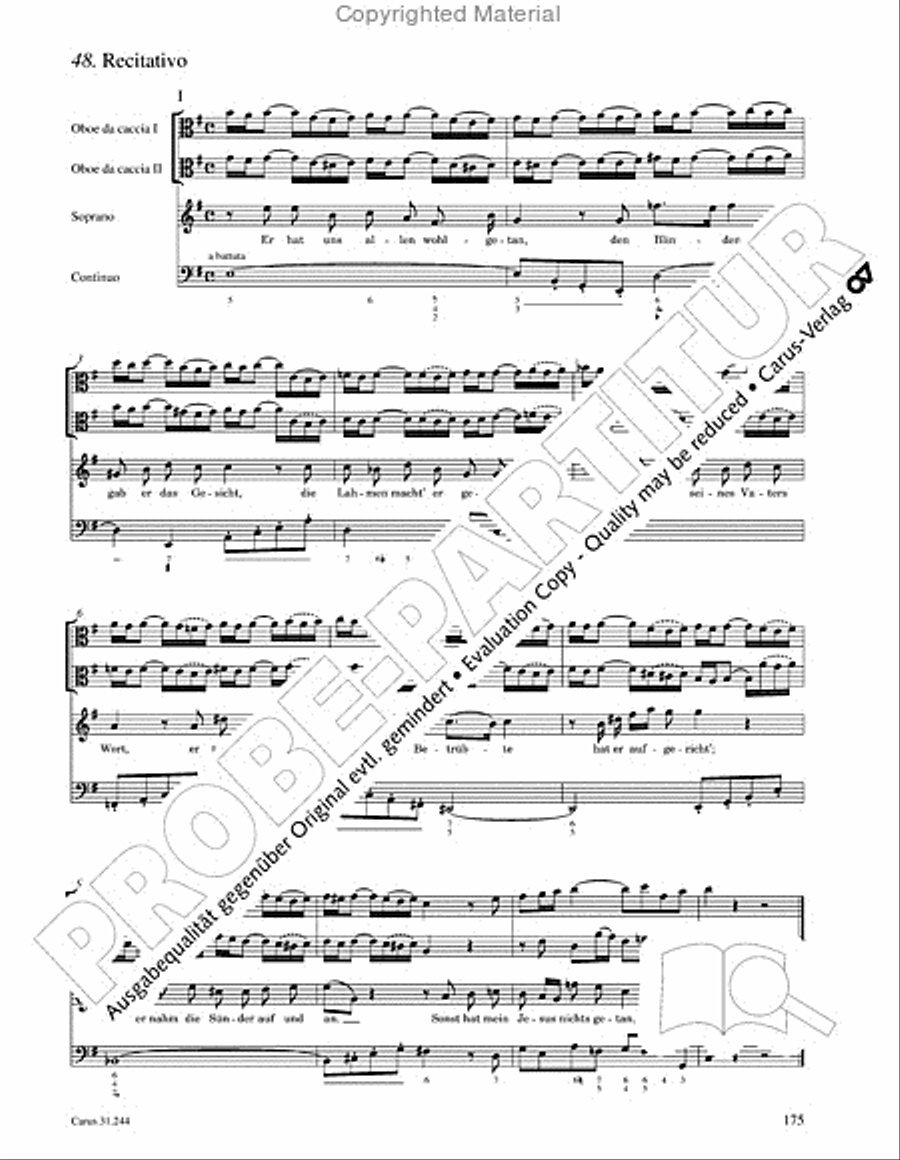 St. Matthew Passion (Matthaus-Passion) 4-Part scores gallery preview page 177