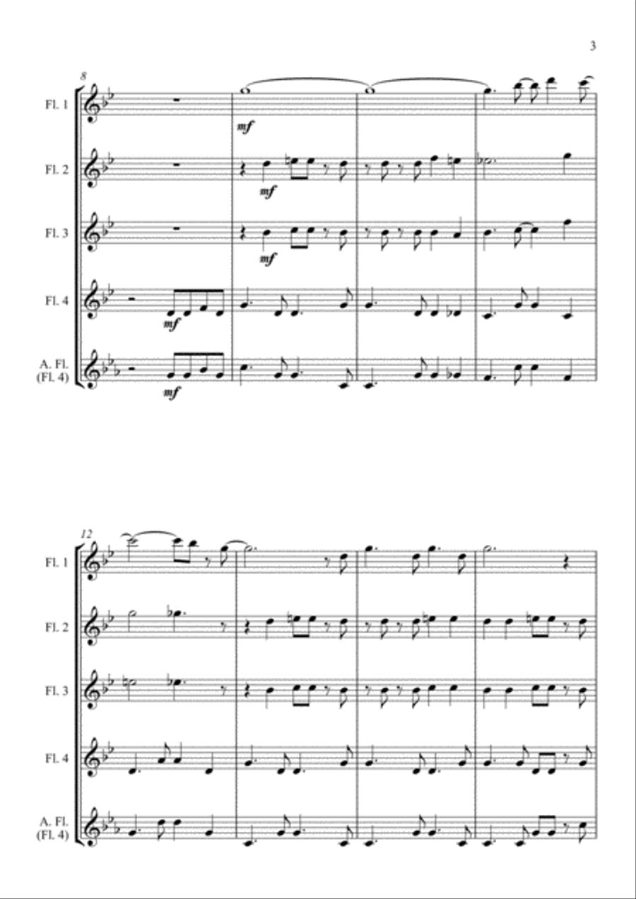 Mas Que Nada Flute Quartet scores gallery preview page 3