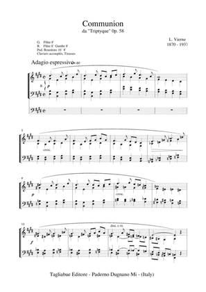 COMMUNION - L. Vierne - from "Triptyque" 0p. 58 - For Organ 3 staff