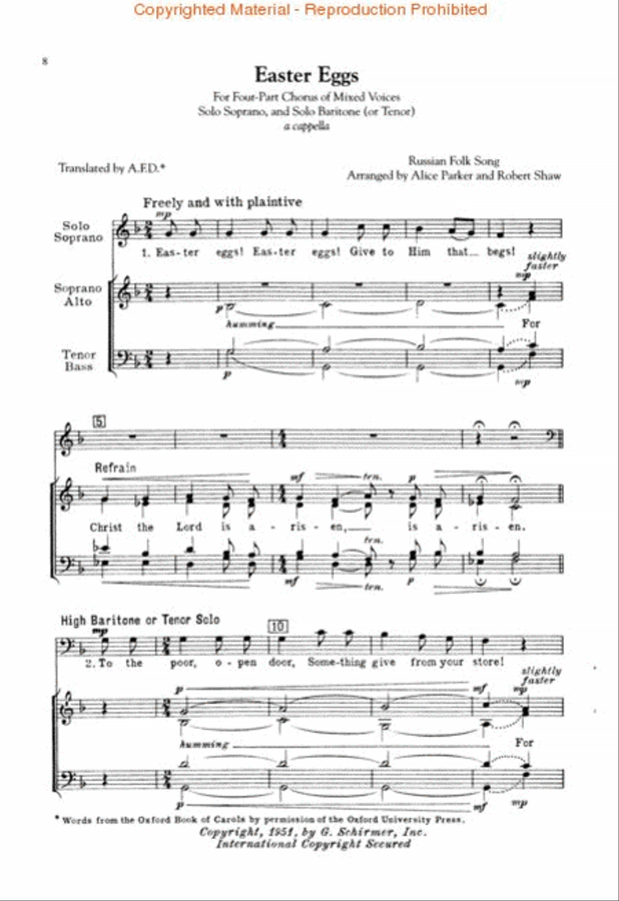 Shaw Parker Easter Carol Collection, The Nine Carols Of Easter Season A Cappella A Cappella scores gallery preview page 3