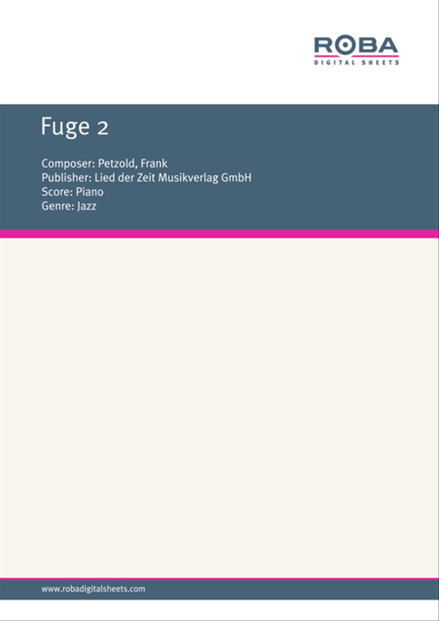 Fuge 2 Fuge 2 Piano Solo scores gallery preview page 1