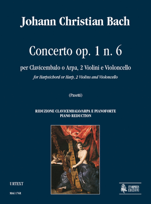 Book cover for Concerto Op. 1 No. 6 for Harpsichord or Harp, 2 Violins and Violoncello
