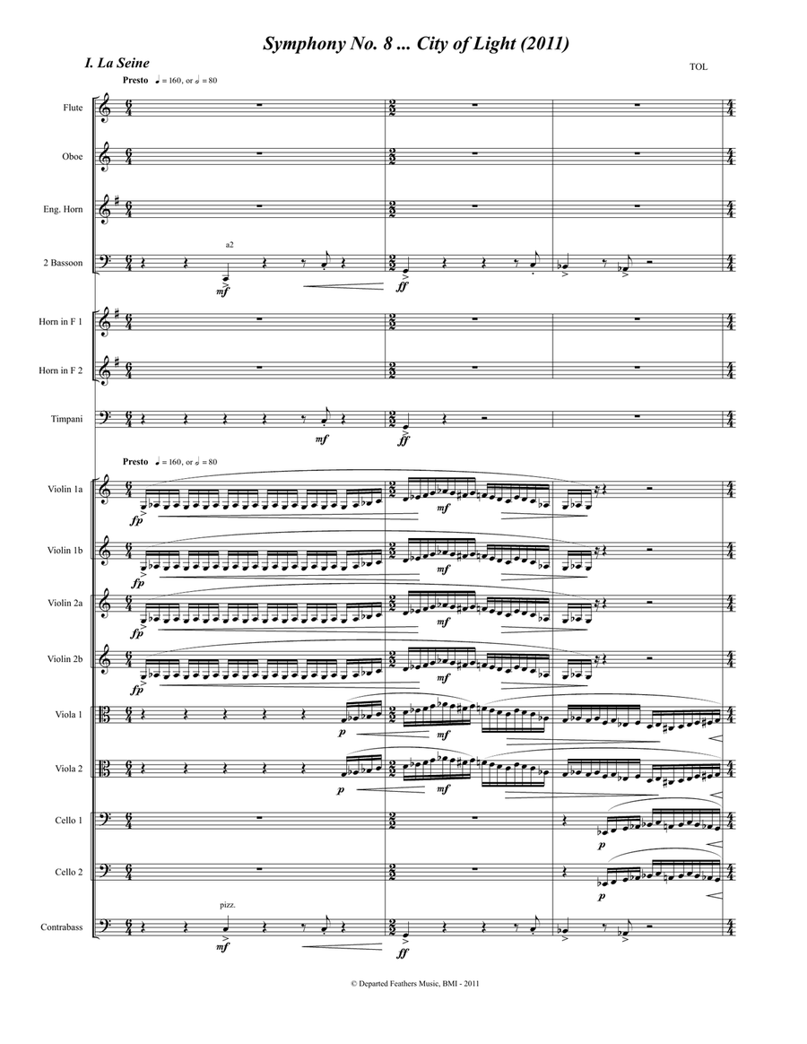 Symphony No. 8 ... City of Light (2011) for chamber orchestra - Score Only Chamber Orchestra scores gallery preview page 3