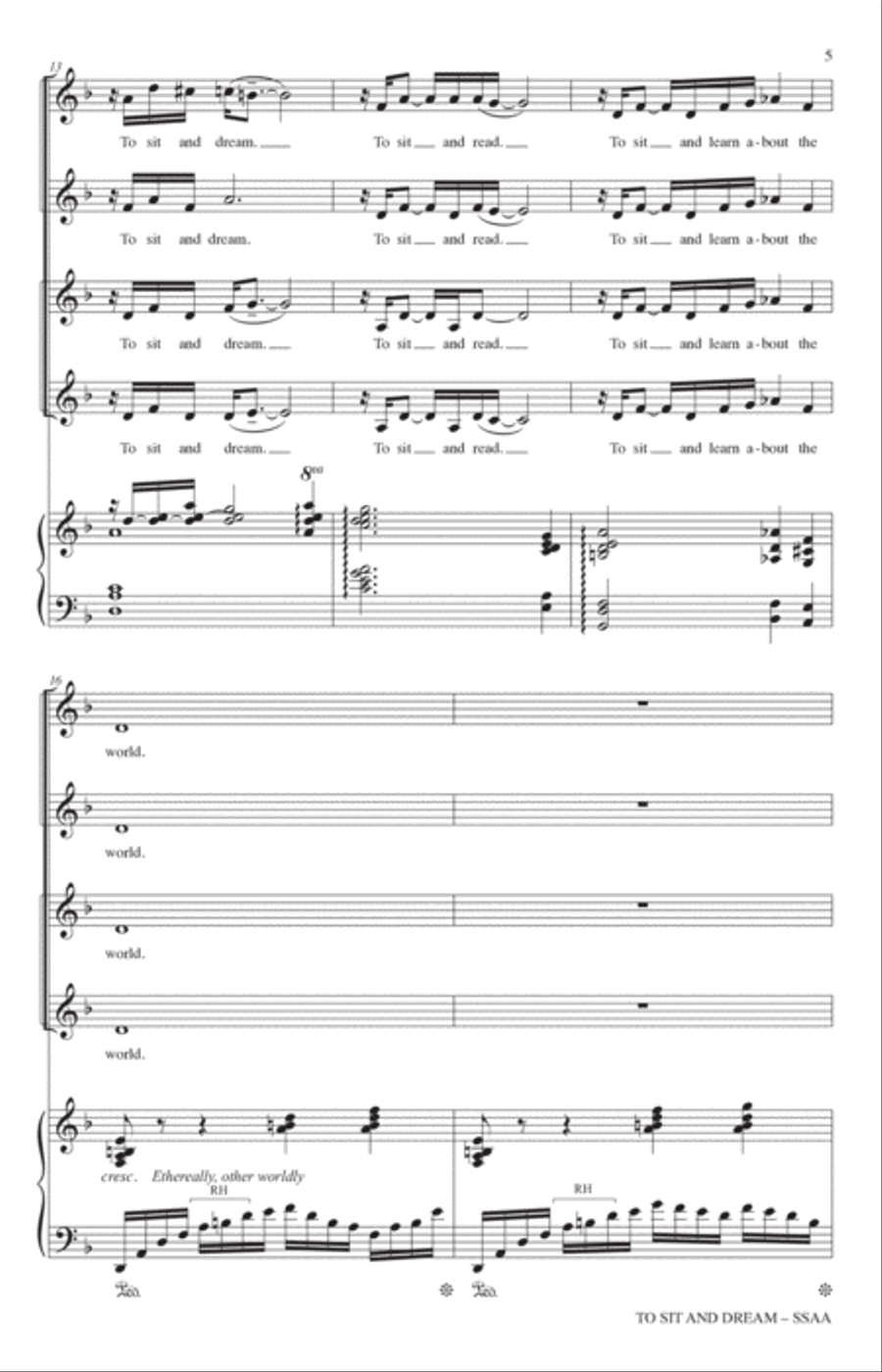 To Sit And Dream SSA scores gallery preview page 3