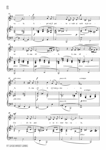 Caccini-Amarilli in e minor,for voice and piano image number null