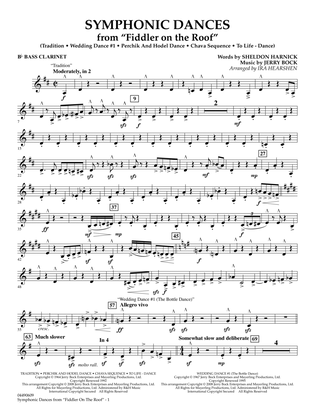 Book cover for Symphonic Dances (from Fiddler On The Roof) (arr. Ira Hearshen) - Bb Bass Clarinet