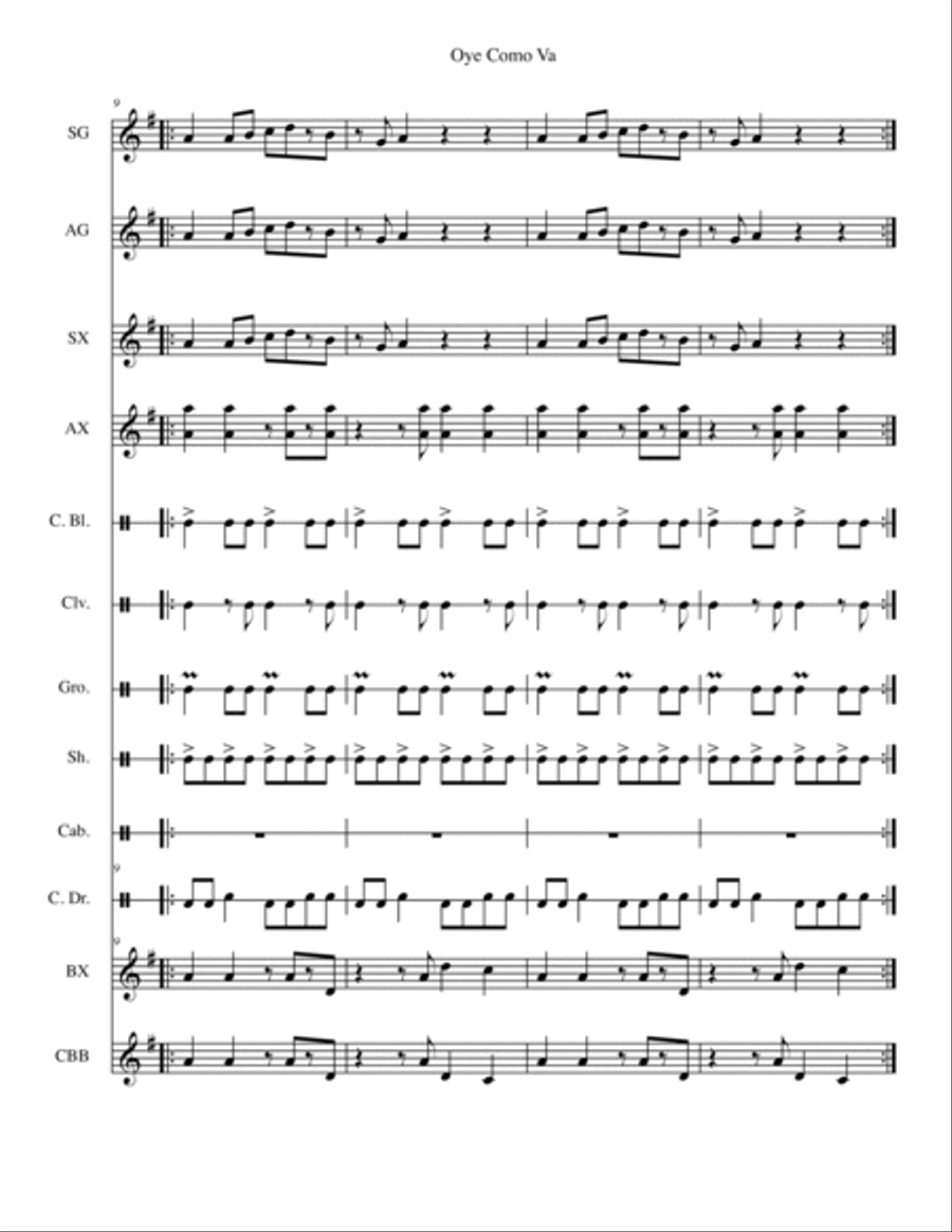 Oye Como Va Small Ensemble scores gallery preview page 5