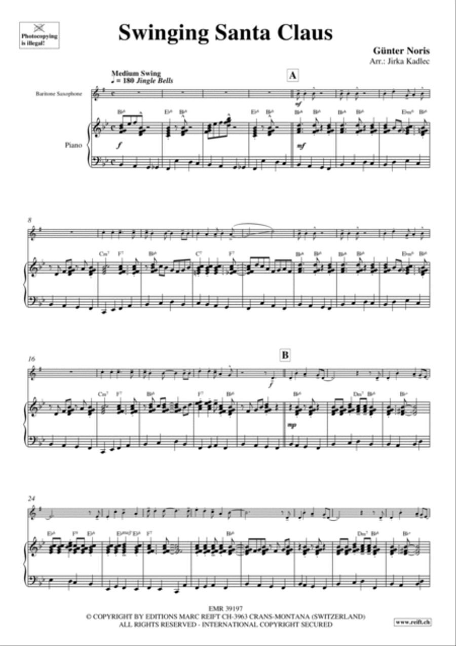 Swinging Santa Claus Baritone Saxophone scores gallery preview page 4