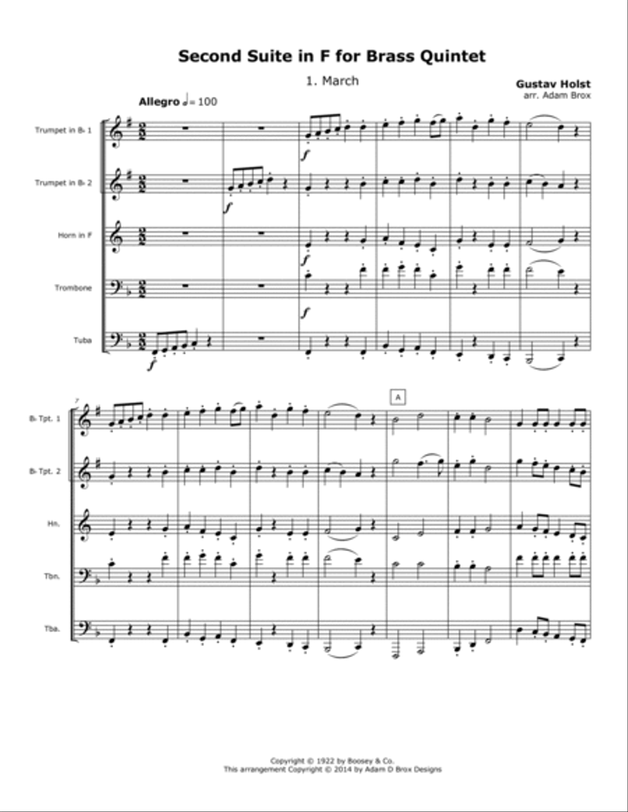 Second Military Suite in F Brass Ensemble scores gallery preview page 3