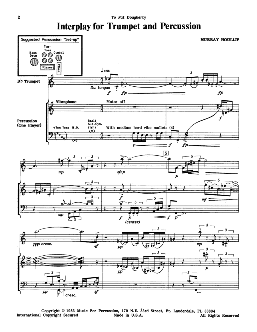 Interplay For Trumpet and Percussion Trumpet scores gallery preview page 1