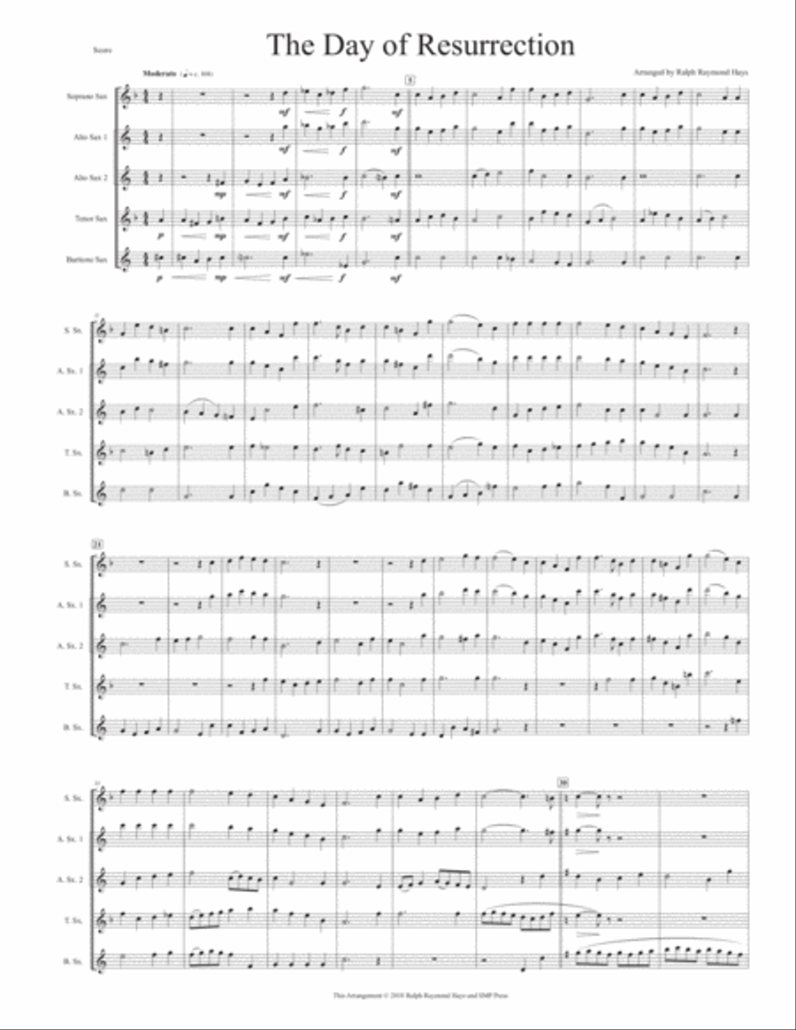 The Day of Resurrection (for Saxophone Quartet) Saxophone Quartet scores gallery preview page 2