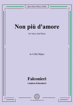 Book cover for Falconieri-Non più d'amore,in A flat Major,for Voice and Piano