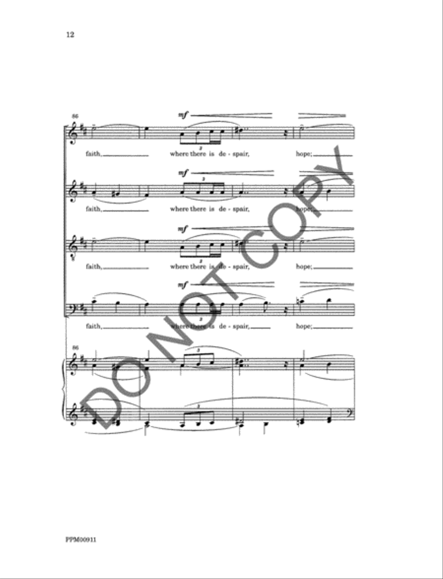 Prayer of St. Francis 4-Part scores gallery preview page 13