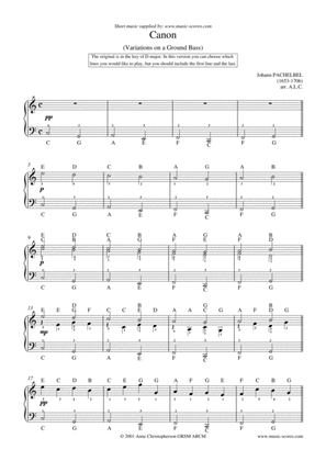 Book cover for Pachelbel's Canon - Easy Piano