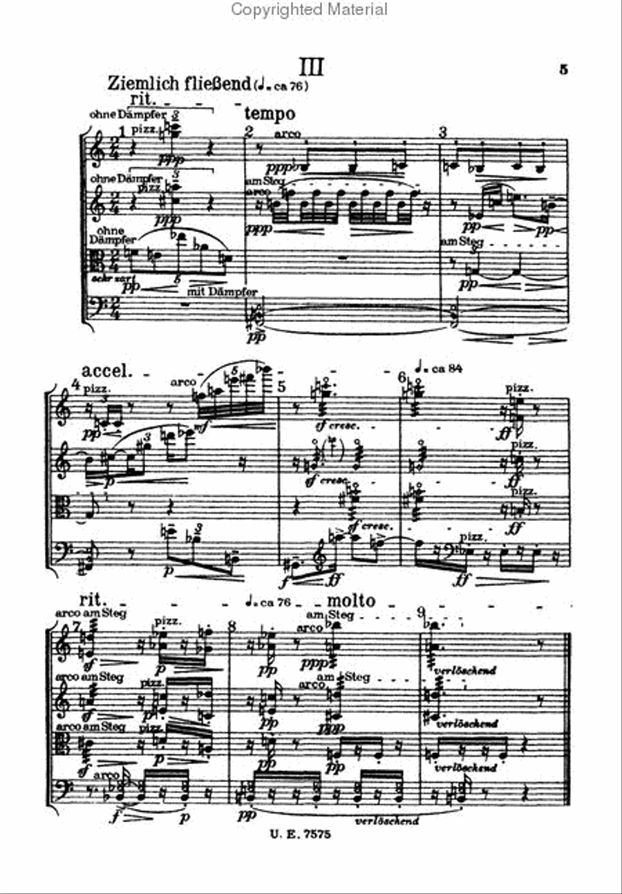 Six Bagatelles, Op. 9 String Quartet scores gallery preview page 4