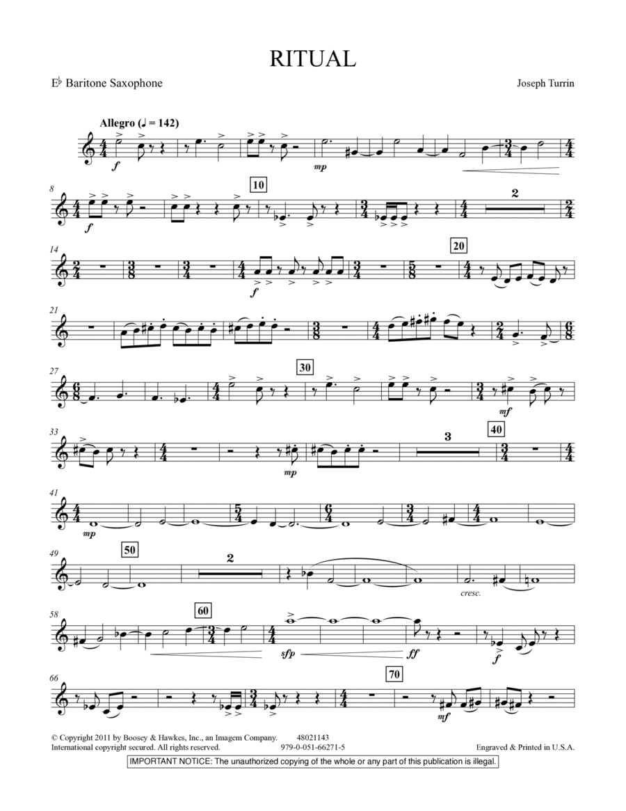 Ritual - Eb Baritone Saxophone