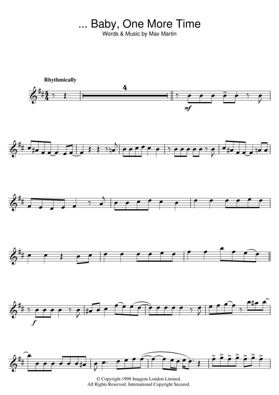 ...Baby One More Time Piano scores gallery preview page 1