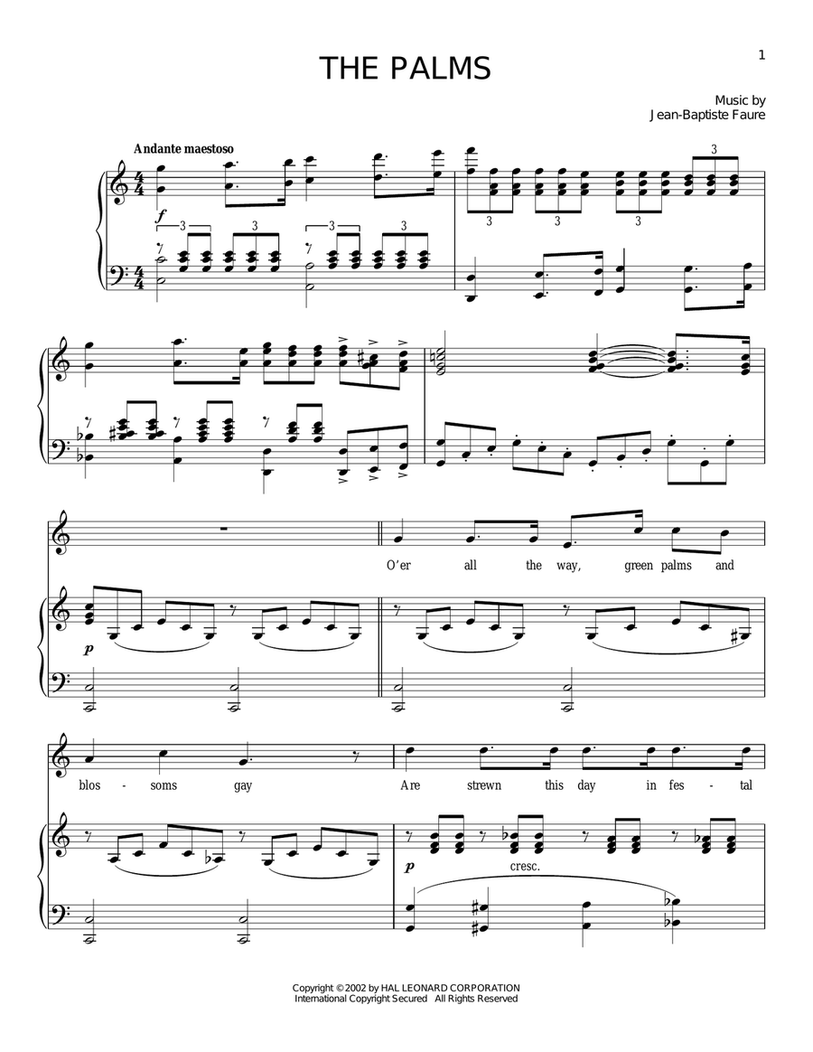 The Palms (Les Rameaux) Voice scores gallery preview page 1