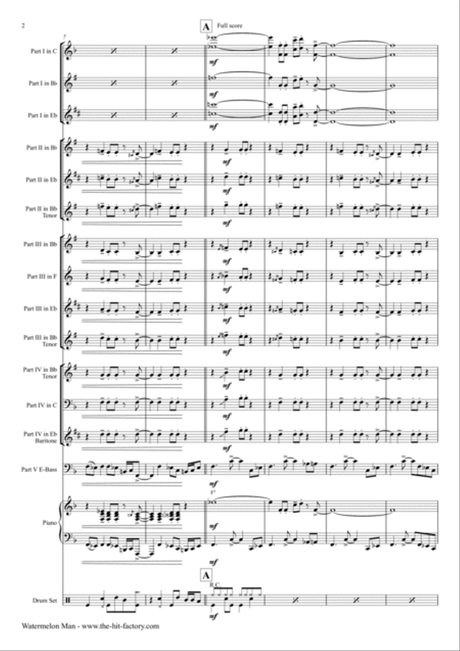 Watermelon Man Euphonium scores gallery preview page 2
