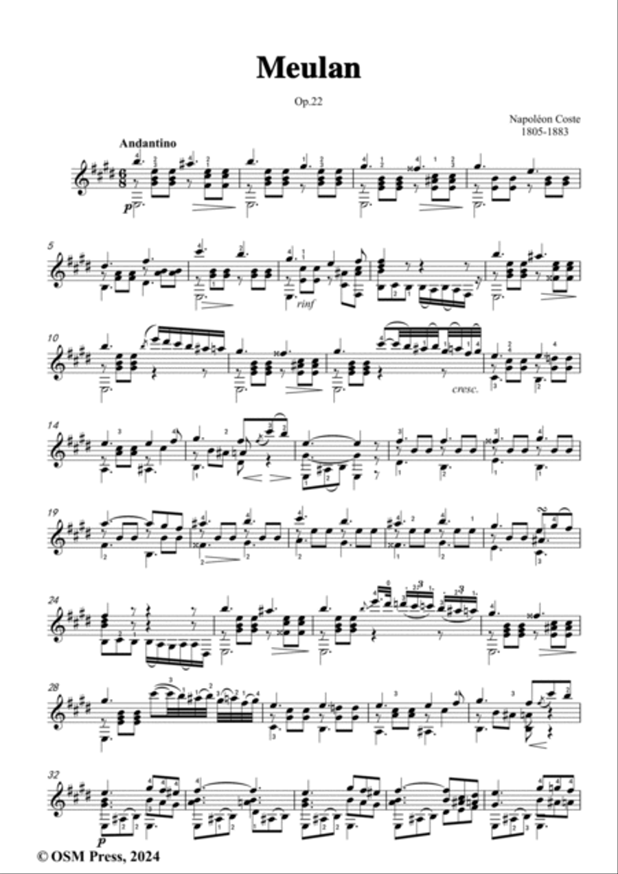Coste-Meulan,Op.22,for Guitar Acoustic Guitar scores gallery preview page 2