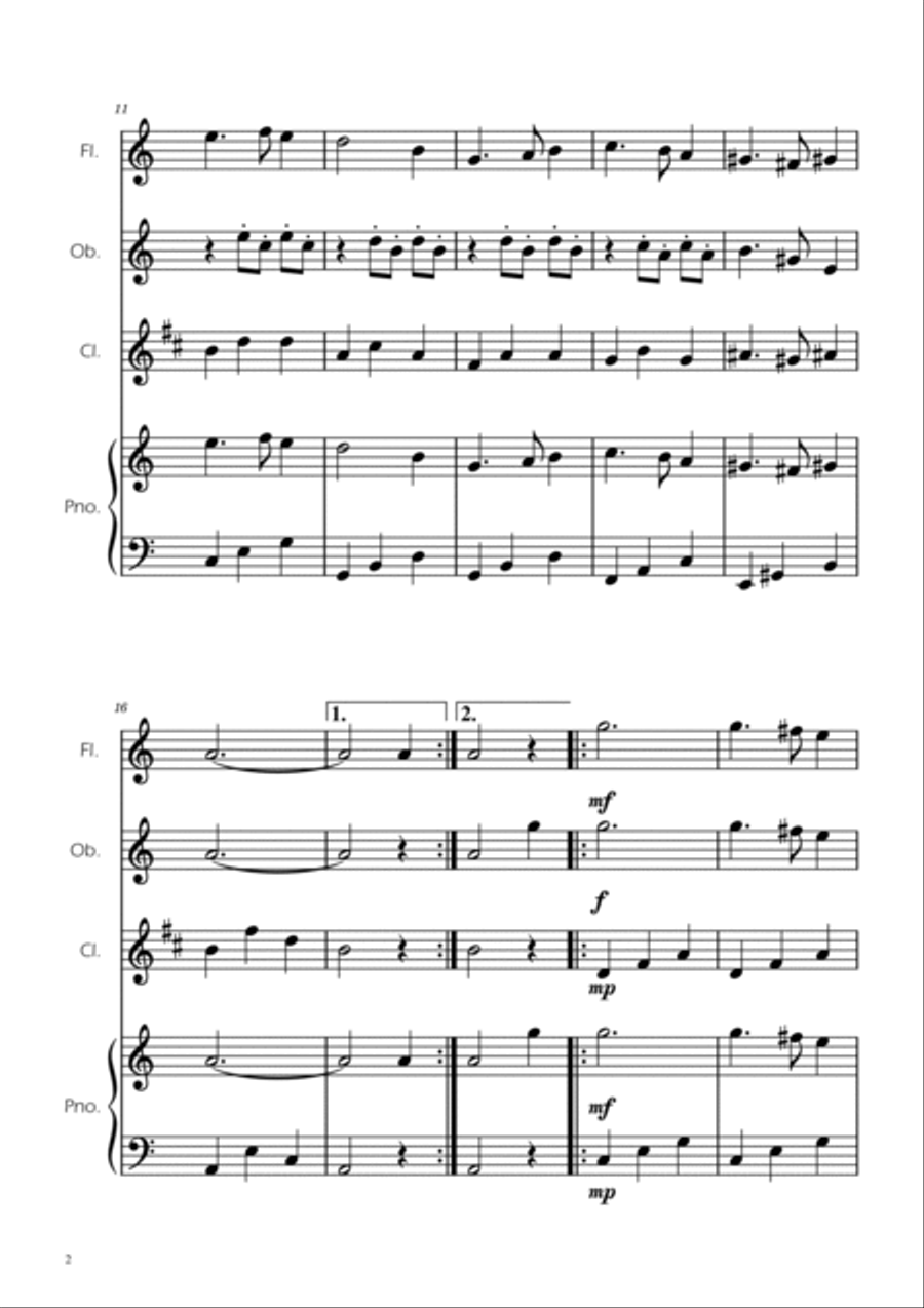 Greensleeves - Woodwind Trio w/ Piano Woodwind Trio scores gallery preview page 2