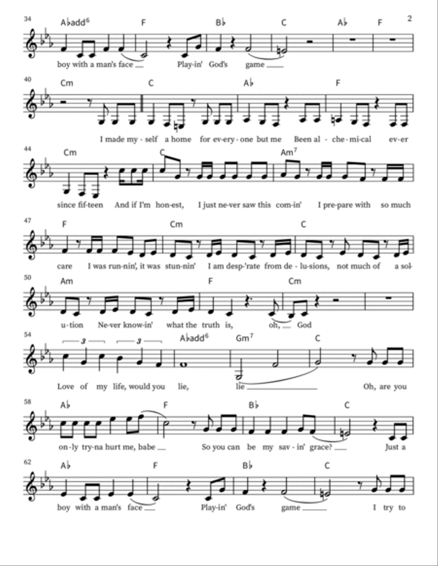 God's Game Easy Piano scores gallery preview page 2