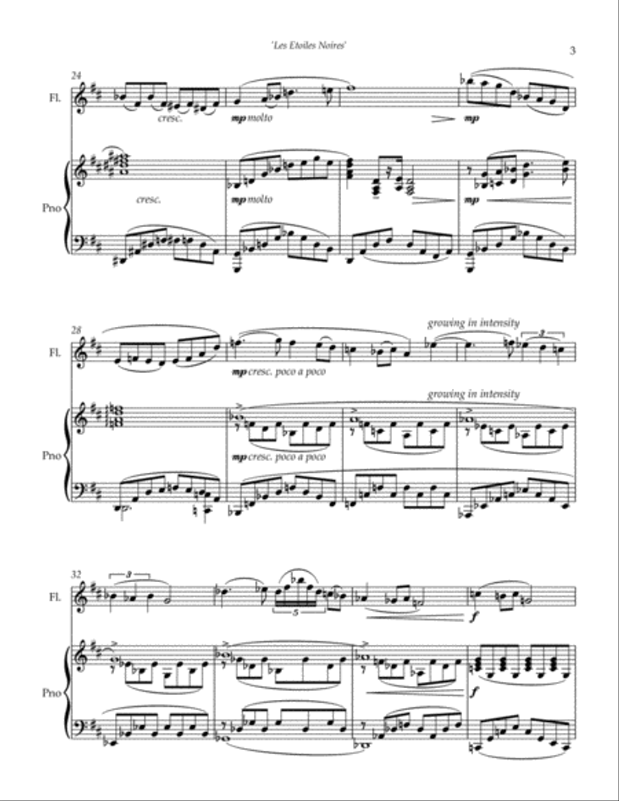 Les Etoiles Noires Les Etoiles Noires Flute Solo scores gallery preview page 3