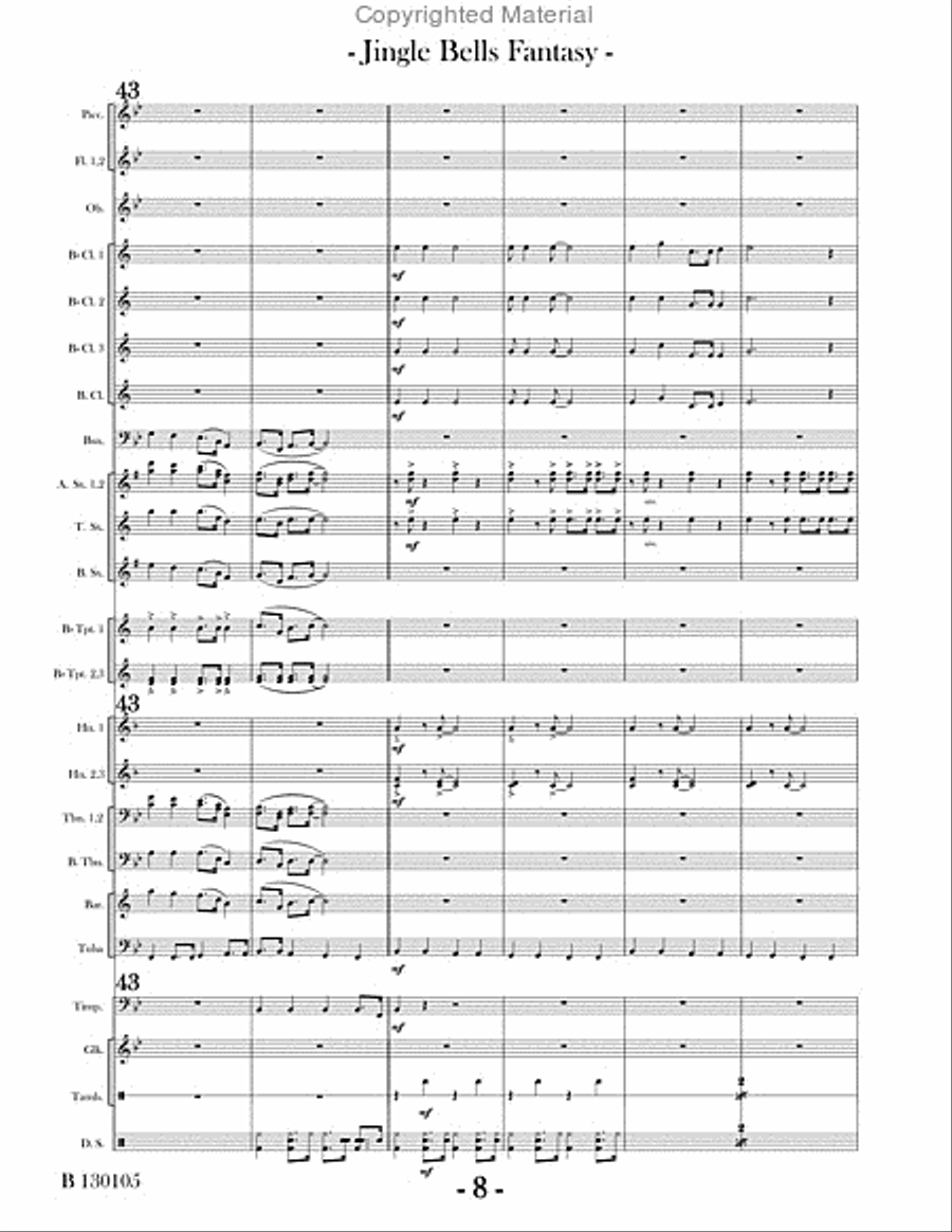 Jingle Bells Fantasy Concert Band scores gallery preview page 11