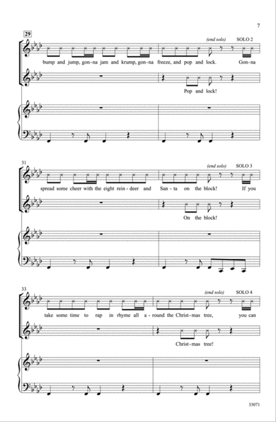 Hip-Hop Reindeer Choir scores gallery preview page 6