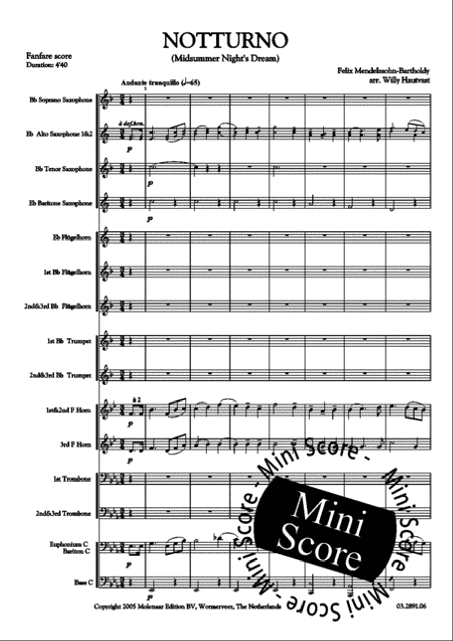 Notturno Fanfare Band scores gallery preview page 5