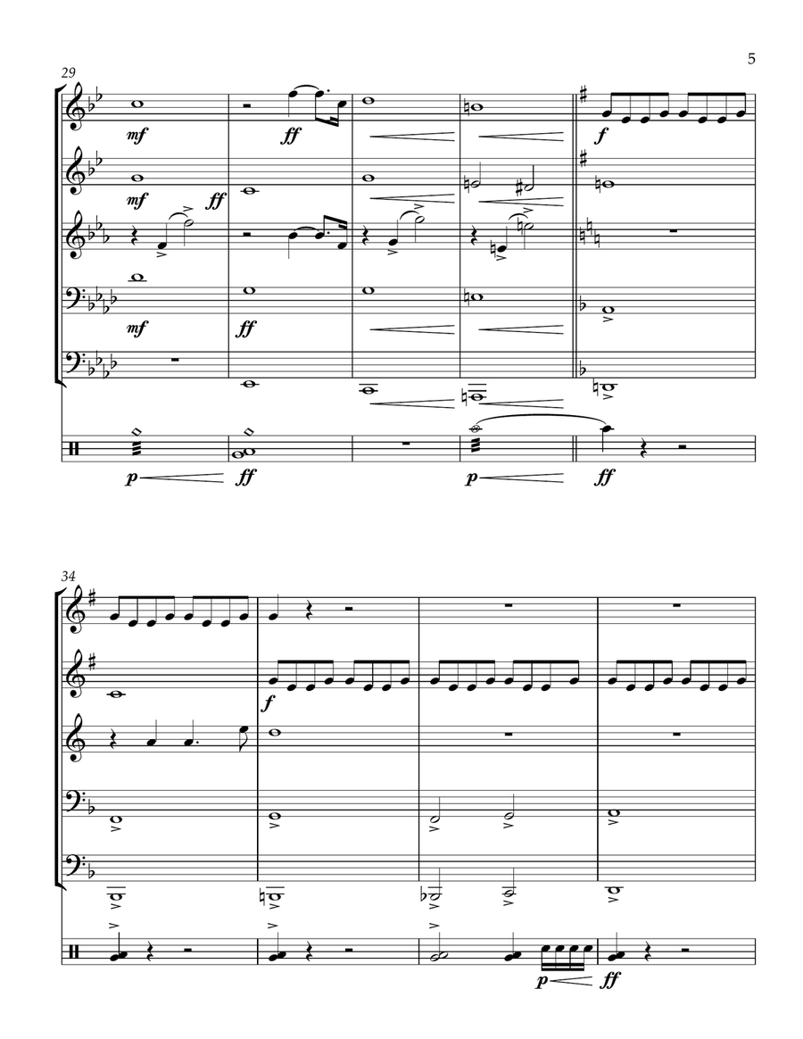 The Avengers Theme Brass Quintet scores gallery preview page 5