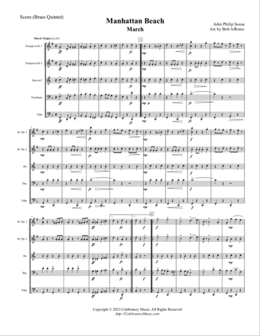 Manhattan Beach March Manhattan Beach March Brass Quintet scores gallery preview page 2