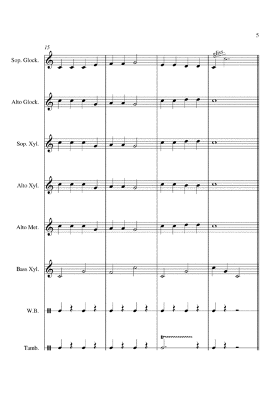 Old MacDonald - For Orff Ensemble Percussion Ensemble scores gallery preview page 5